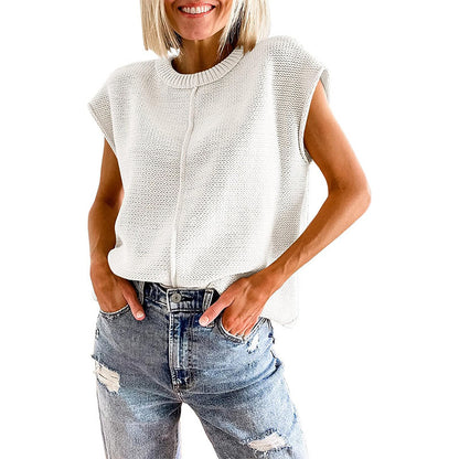 Cozy Casual Solid Color Sweater - Women's Top