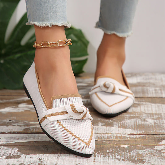 Pointed Toe Bow Slip-On Flats