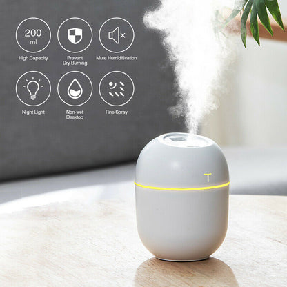 Air Humidifier Mini Ultrasonic USB Essential Oil Diffuser Car Purifier Aroma Anion Mist Maker For Home Car