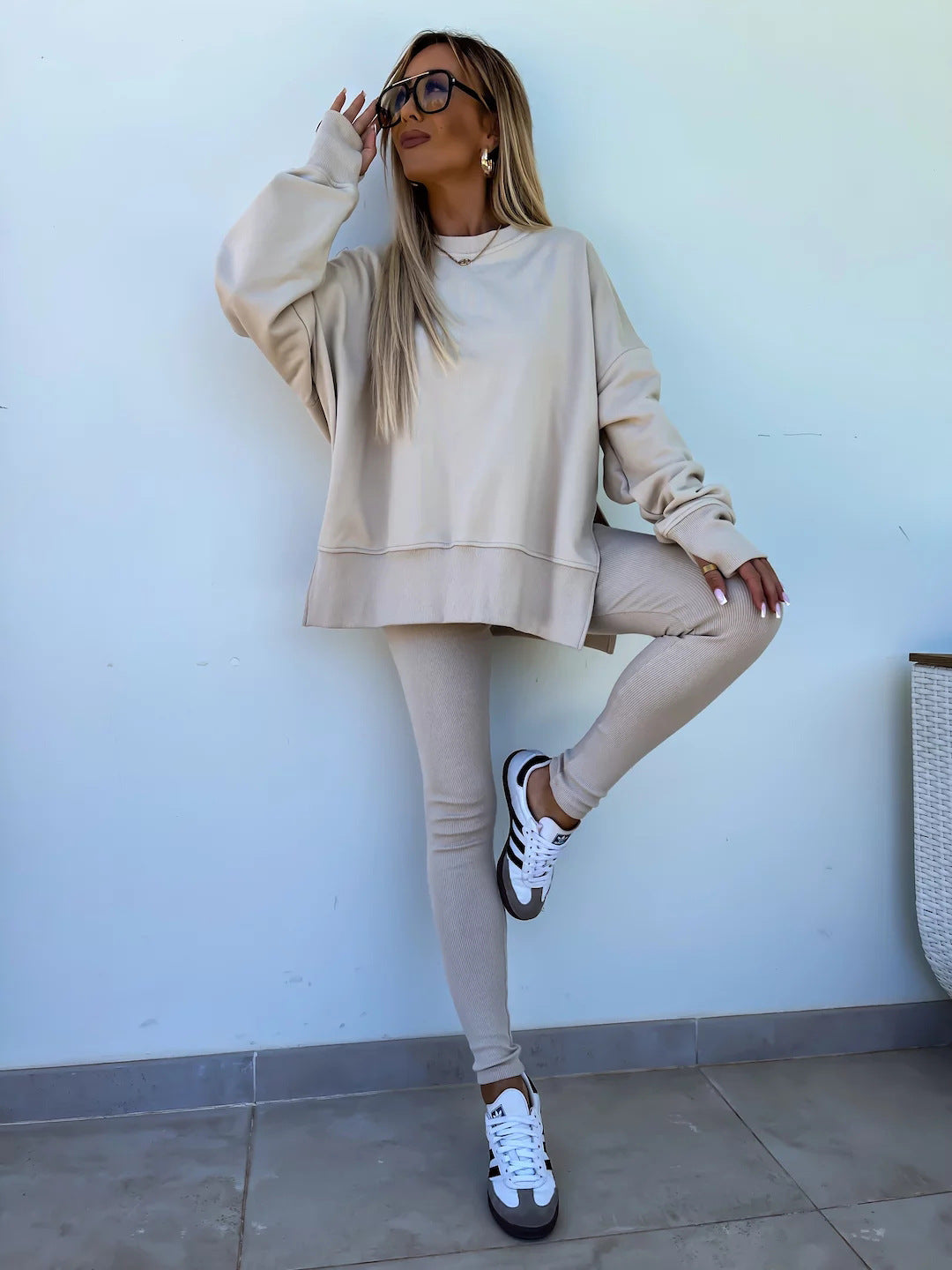 Casual Loose Fit Sweater Suit for Women