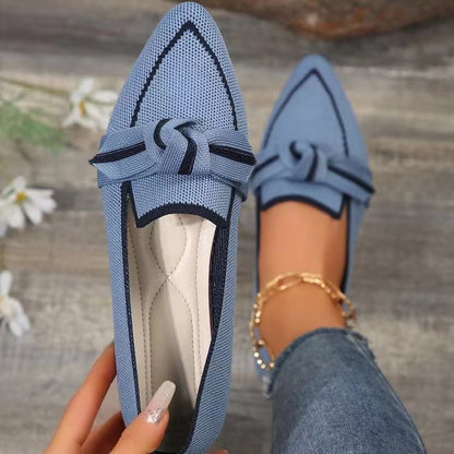 Pointed Toe Bow Slip-On Flats