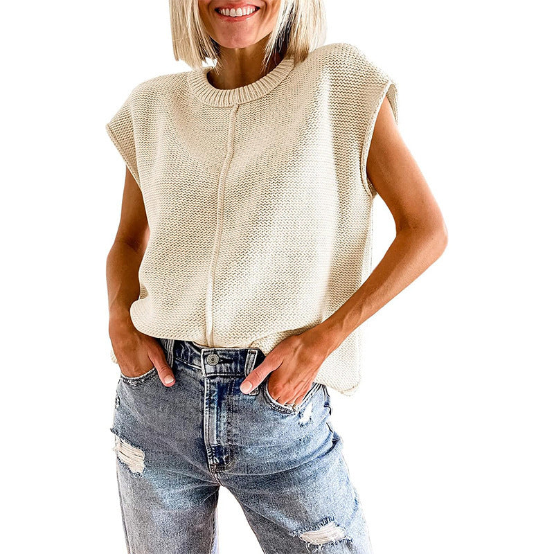 Cozy Casual Solid Color Sweater - Women's Top