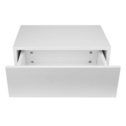 Modern Wall Mounted Floating Bedside Table Nightstand Shelf with Drawer Home Furniture White