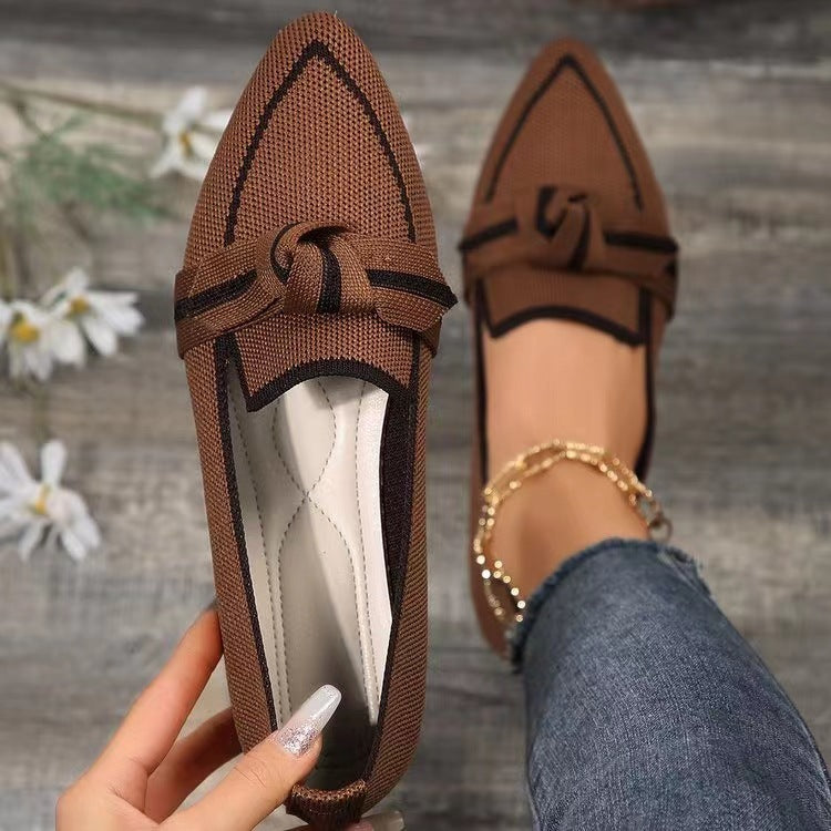 Pointed Toe Bow Slip-On Flats