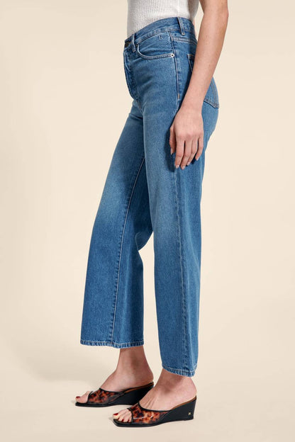 Spring Retro High-Waist Straight Jeans