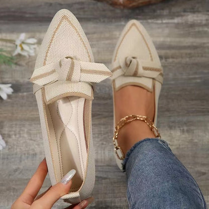 Pointed Toe Bow Slip-On Flats