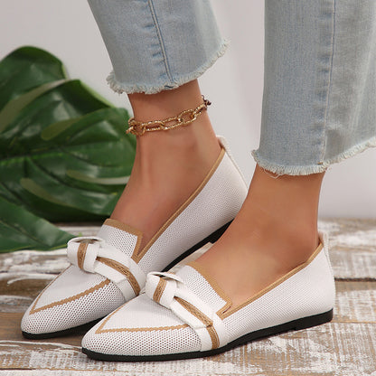 Pointed Toe Bow Slip-On Flats