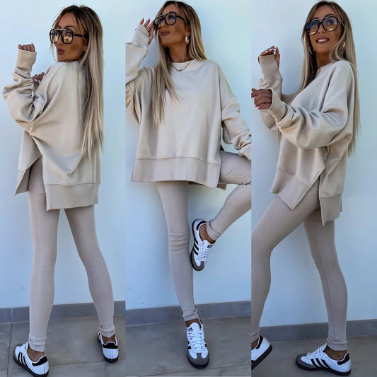 Casual Loose Fit Sweater Suit for Women