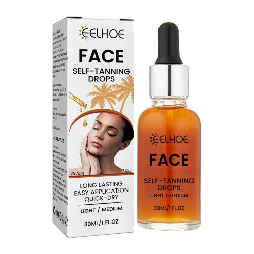 EELHOE Facial Tanning Essence For Achieving A Natural And Stylish Wheat Color Or Bronzed Skin Tone, Providing Hydration And Enhancing The Beauty Of The Skin Without The Need For Sunbathing