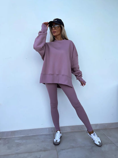 Casual Loose Fit Sweater Suit for Women