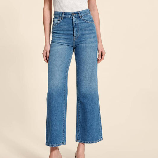 Spring Retro High-Waist Straight Jeans