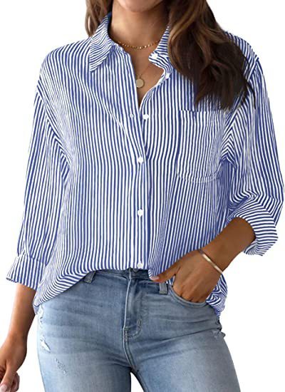 Striped Loose Casual Long Sleeve Shirt