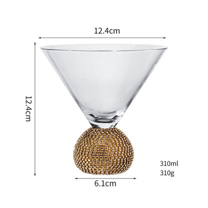 Elegant Diamond-Encrusted Crystal Wine Glass