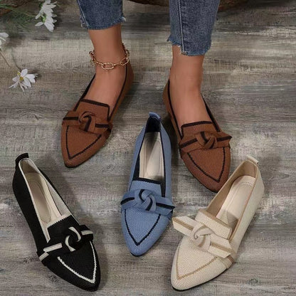 Pointed Toe Bow Slip-On Flats