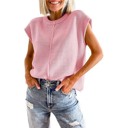 Cozy Casual Solid Color Sweater - Women's Top