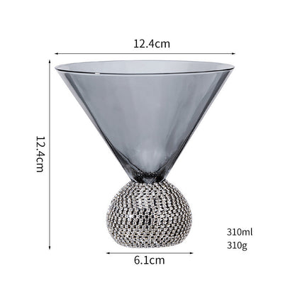 Elegant Diamond-Encrusted Crystal Wine Glass