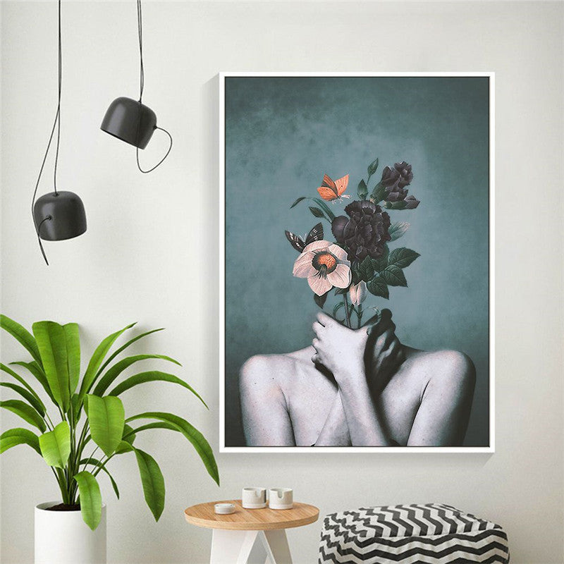 Abstract Floral Canvas Poster for Modern Living Room - Milan Angelina studios