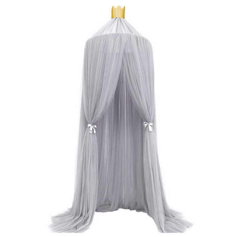 Elegant Color Home Mesh Mosquito Net Children Bed Canopy Netting Kid Baby BedroomGray