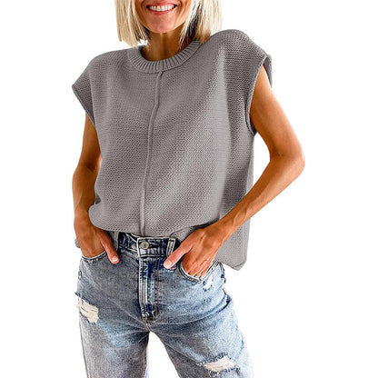 Cozy Casual Solid Color Sweater - Women's Top