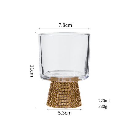 Elegant Diamond-Encrusted Crystal Wine Glass