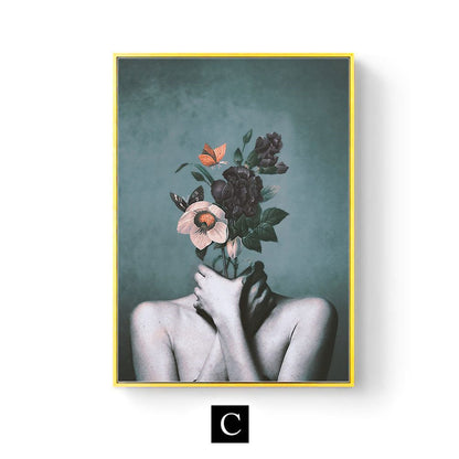 Abstract Floral Canvas Poster for Modern Living Room - Milan Angelina studios