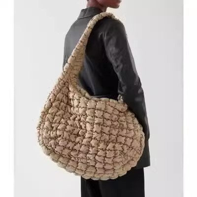 Capacity Shoulder Bag Pleated Puff Lightweight Quilted Messenger