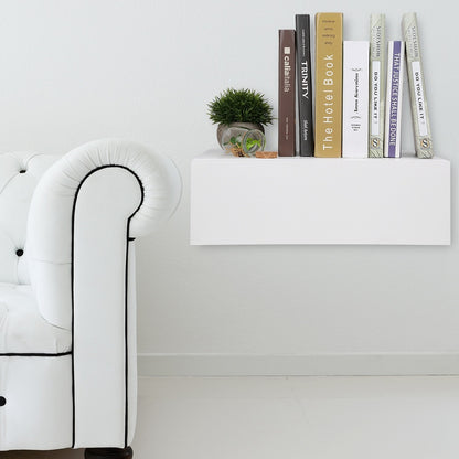 Modern Wall Mounted Floating Bedside Table Nightstand Shelf with Drawer Home Furniture White